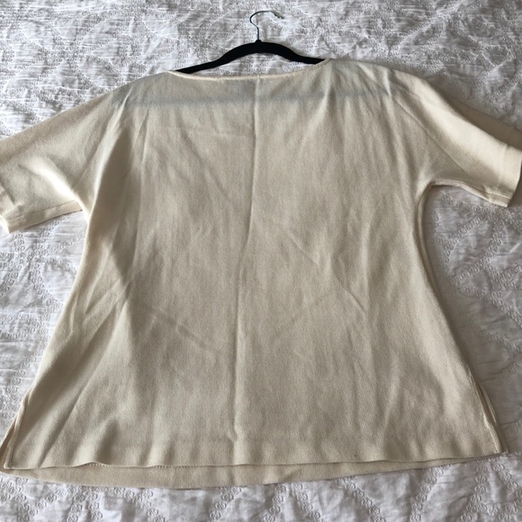 Cream St John knit top with embellishment sz med - Picture 5 of 6